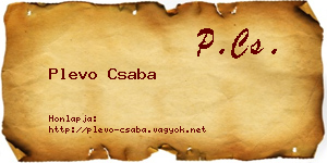 Plevo Csaba névjegykártya